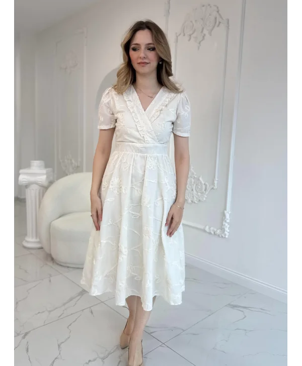 Caroline V Yaka Fisto Elbise