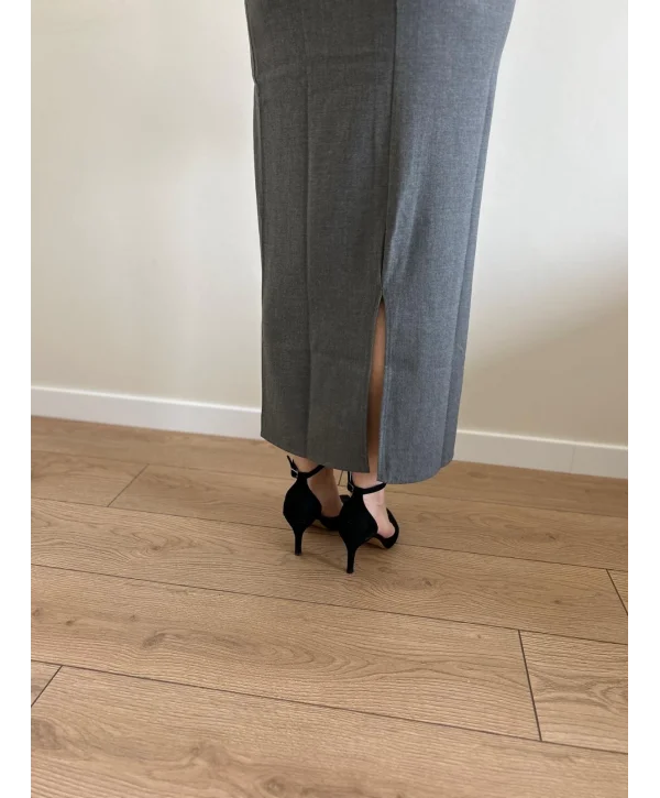 Gri Yelek Etek Takım