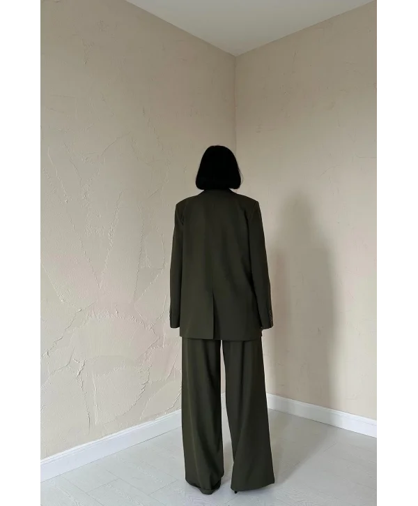 Haki Klas Ceket ve Yelek ve Pantolon Takım