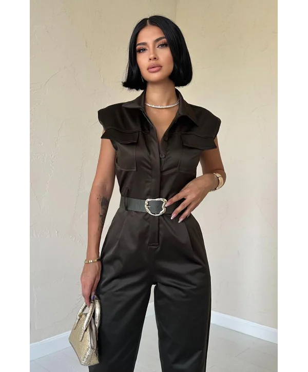 Haki Vatkalı Kemerli Tulum