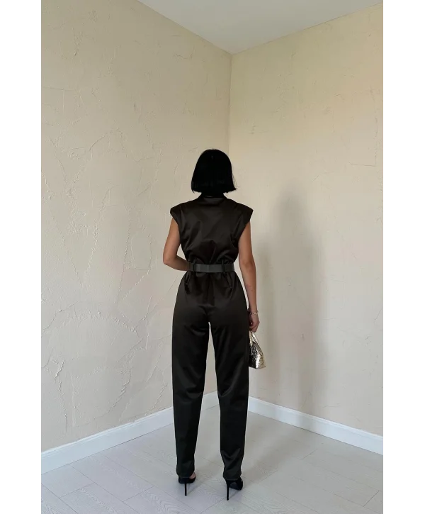 Haki Vatkalı Kemerli Tulum