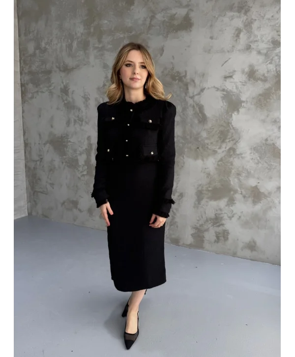 Kalem Etek ve Ceket Siyah Tüvit Takım