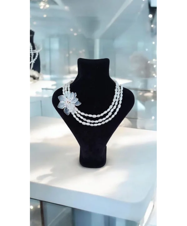 Lotus Detaylı İnci Kolye