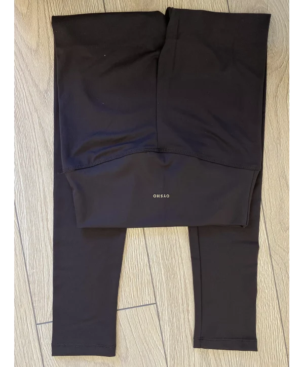 OYSH KOYU KAHVE PREMİUM MODAL KUMAŞ YÜKSEK BEL TAYT