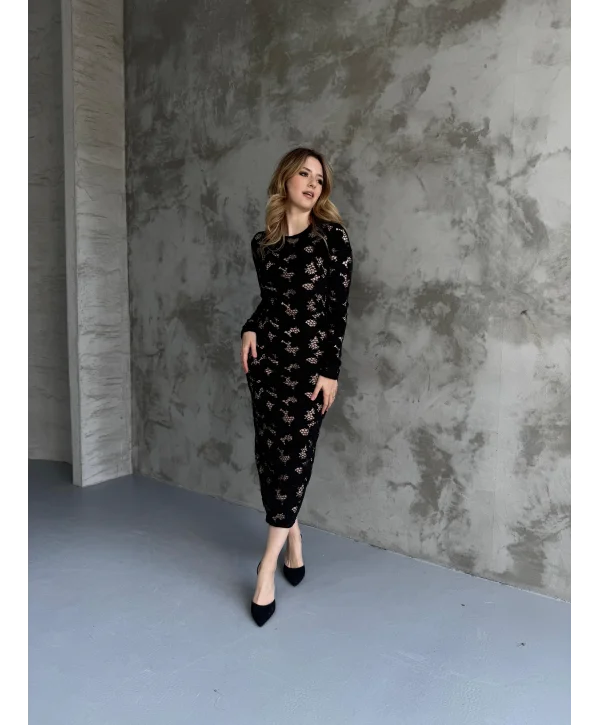 Özel Tasarım Dantel Midi Boy Elbise