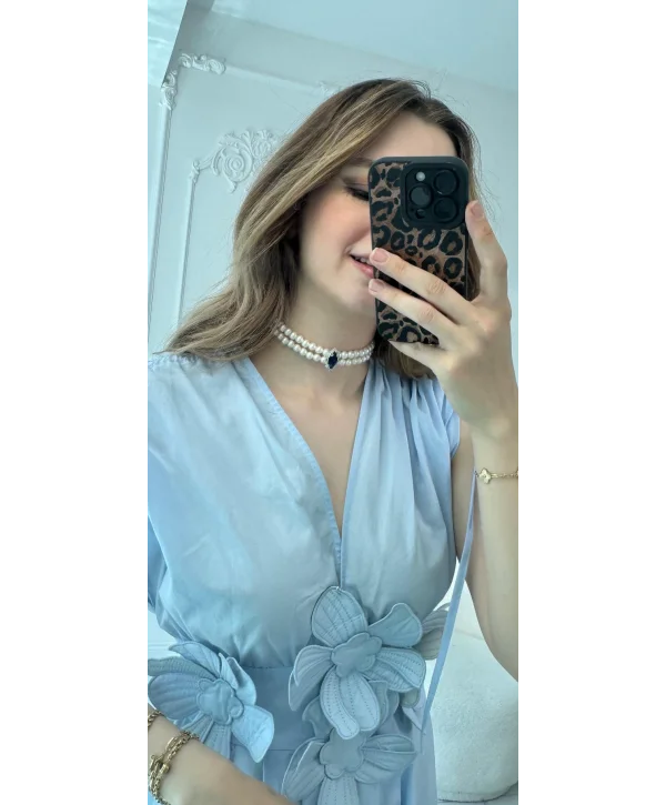Özel tasarım safir renk choker