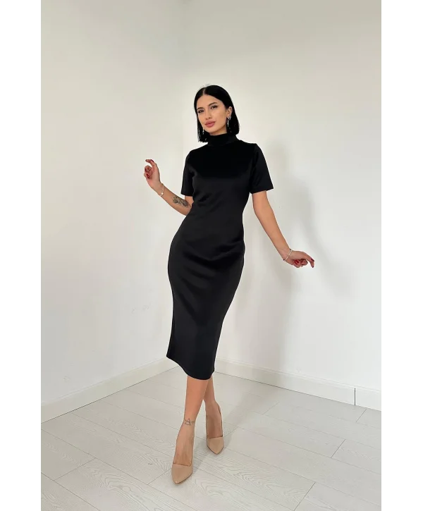 Siyah Balıkçı Yaka Oysh Elbise