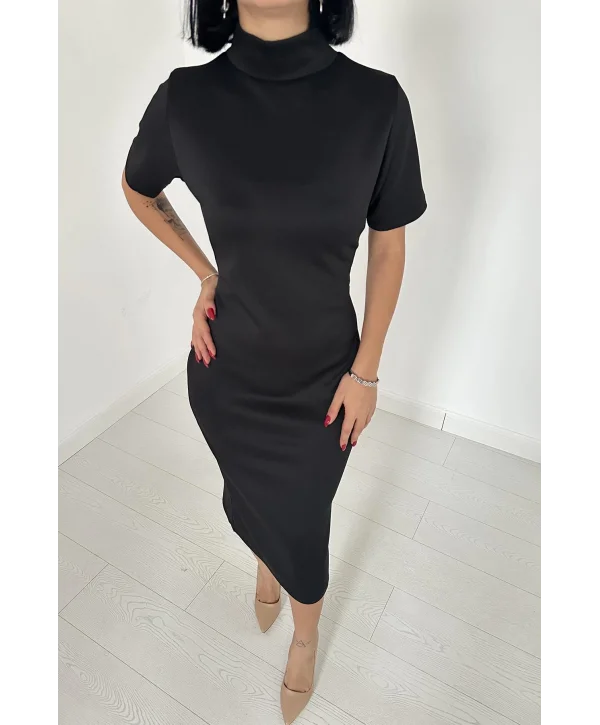 Siyah Balıkçı Yaka Oysh Elbise