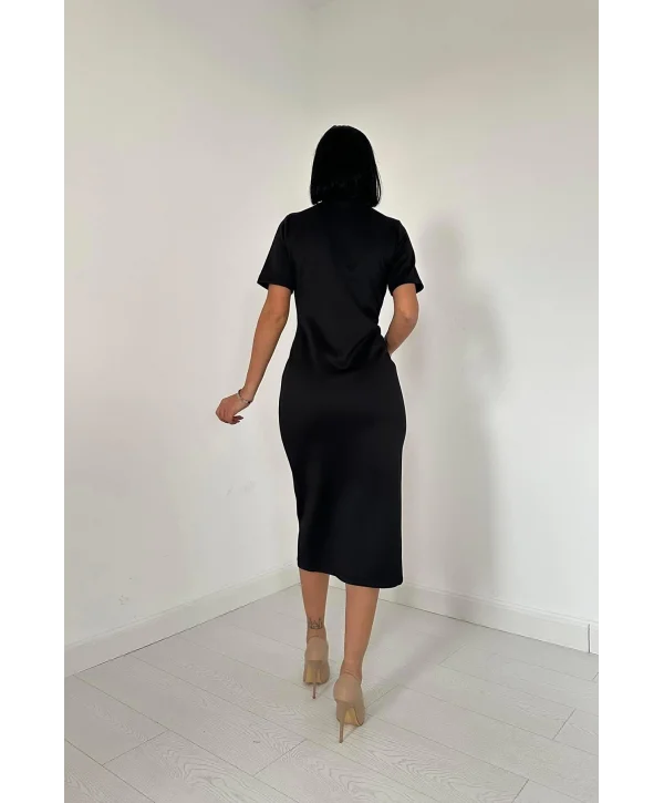 Siyah Balıkçı Yaka Oysh Elbise