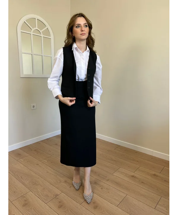 Siyah Yelek Etek Takım