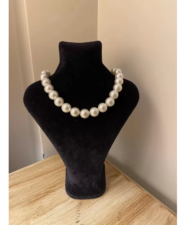 Tek sıra inci kolye Büyük Boy