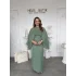 Çıkarılabilir Şal Detaylı Zarif Mint Elbise