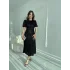 Işıltılı Vatkalı Pul Payet Siyah Elbise