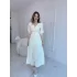 Sarı Bel ve Kol Ucu Gipeli Elbise