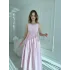 Yan Bağcıklı Korse Formlu Pembe Elbise