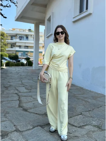 Yarasa Kol Modal Kumaş İkili Sarı Takım