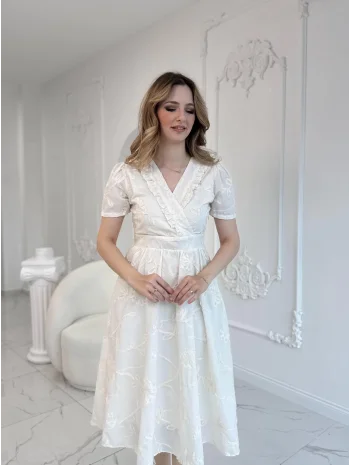 Caroline V Yaka Fisto Elbise