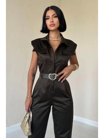 Haki Vatkalı Kemerli Tulum