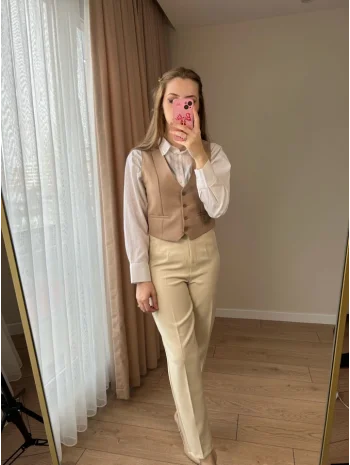 Krem Pensli Pantolon