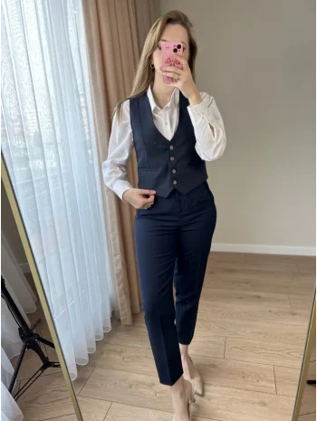 Lacivert Pensli Pantolon