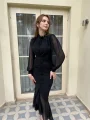 Alina Siyah Şifon Elbise