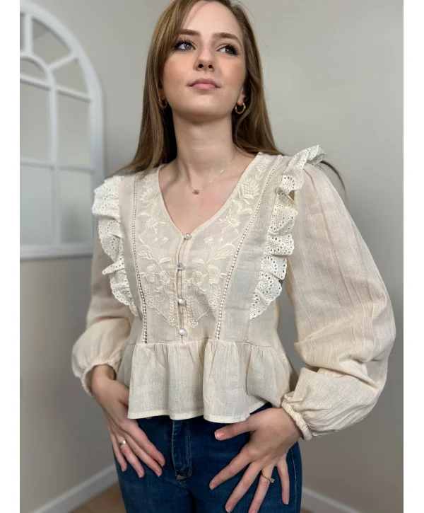 Bej Vintage Bluz
