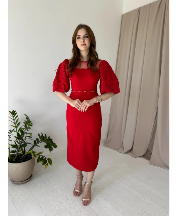 Kırmızı Diana Elbise