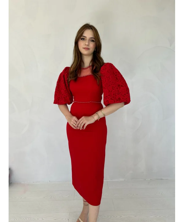 Kırmızı Diana Elbise