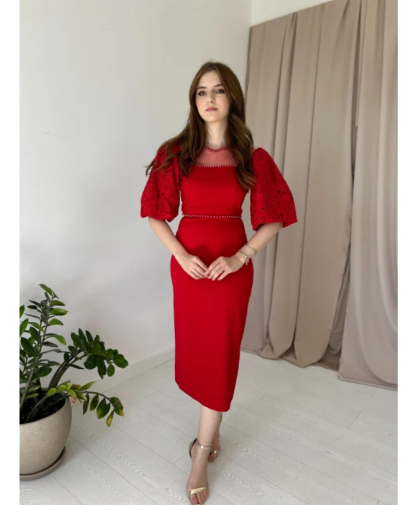 Kırmızı Diana Elbise