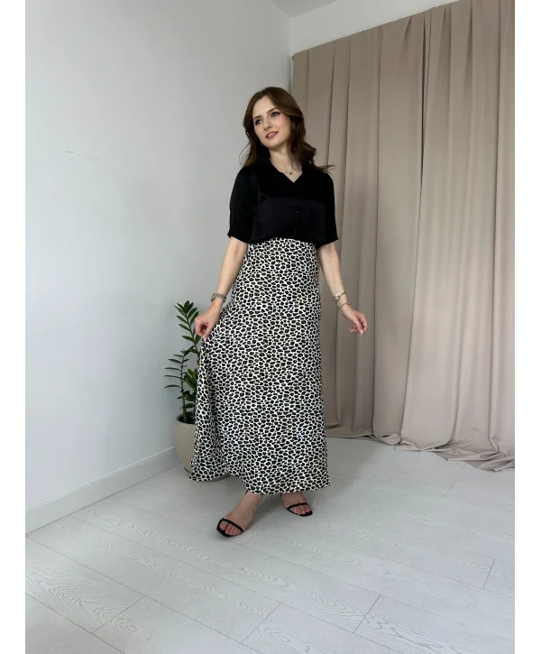 Saten Fakir Kol Siyah Gömlek