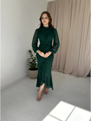 Alina Zümrüt Renk Elbise