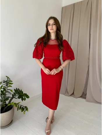 Kırmızı Diana Elbise