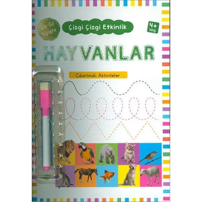 HAYVANLAR 4+ ÇIKARTMALI ÇİZ SİL YAPIŞTIR - KUKLA