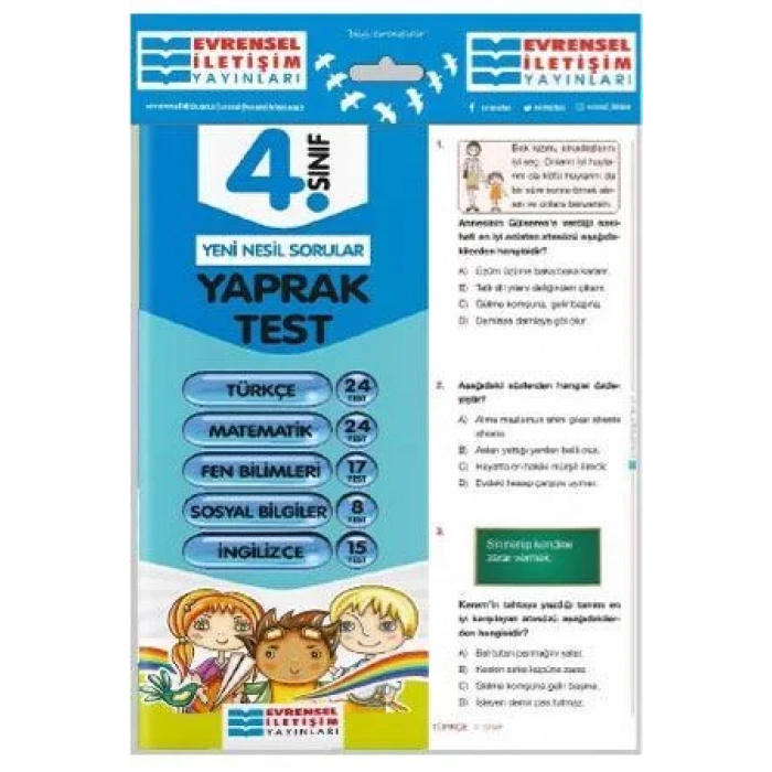 EVRENSEL 4.SINIF TÜM DERSLER YAPRAK TEST