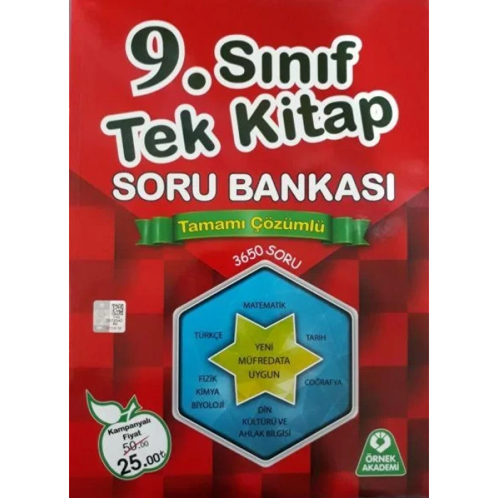 ÖRNEK AKADEMİ 9.SINIF TEK KİTAP SORU BANKASI