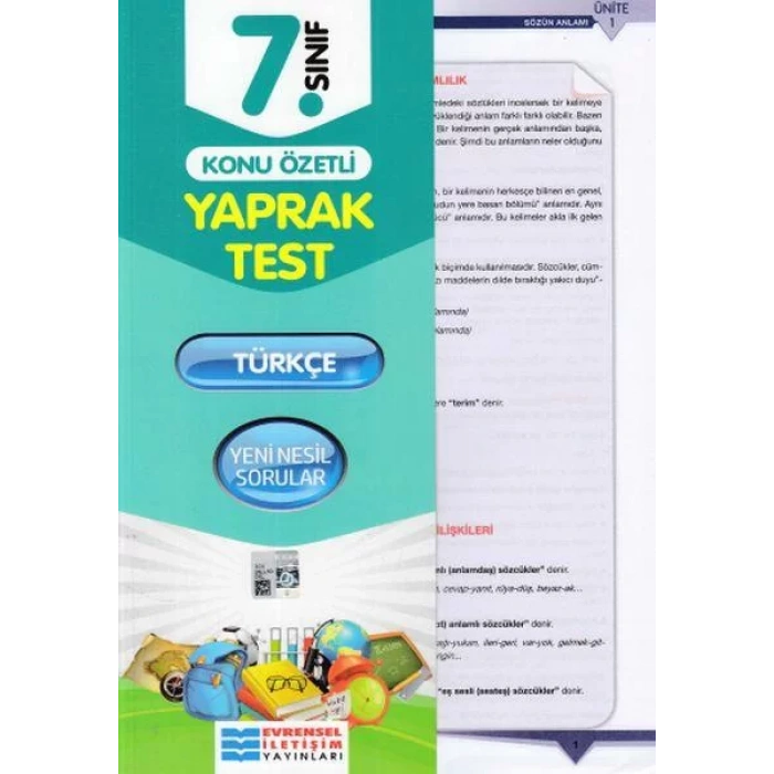 EVRENSEL 7.SINIF TÜRKÇE YAPRAK TEST