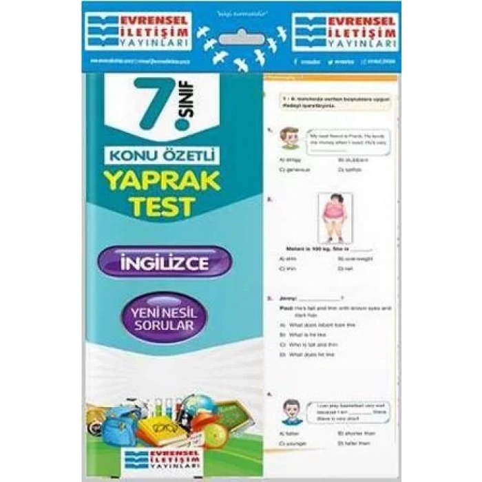 EVRENSEL 7.SINIF İNGİLİZCE YAPRAK TEST