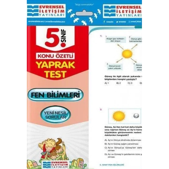 EVRENSEL 5.SINIF FEN BİLİMLERİ YAPRAK TEST