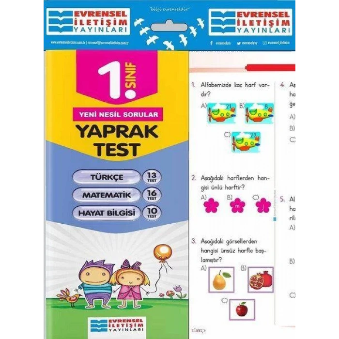 EVRENSEL 1.SINIF TÜM DERSLER YAPRAK TEST
