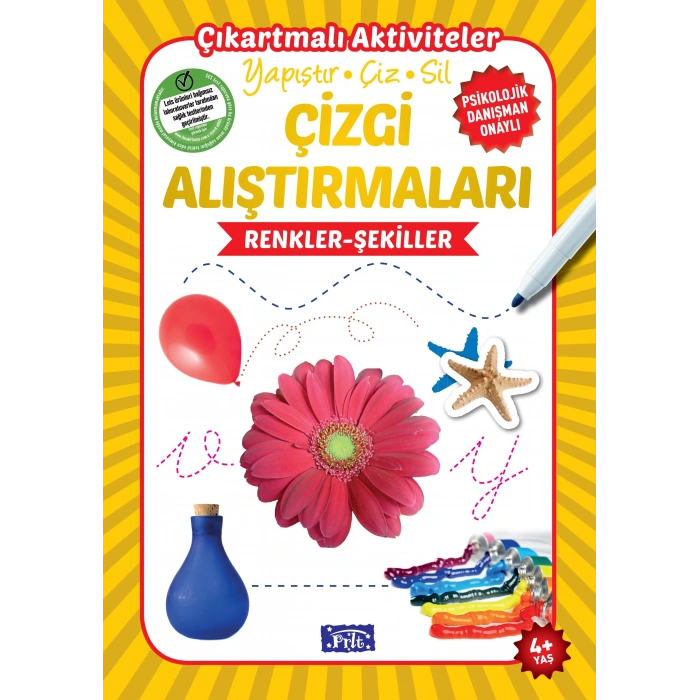 RENKLER ŞEKİLLER ÇİZGİ ALIŞTIRMALARI 4+ - PARILTI
