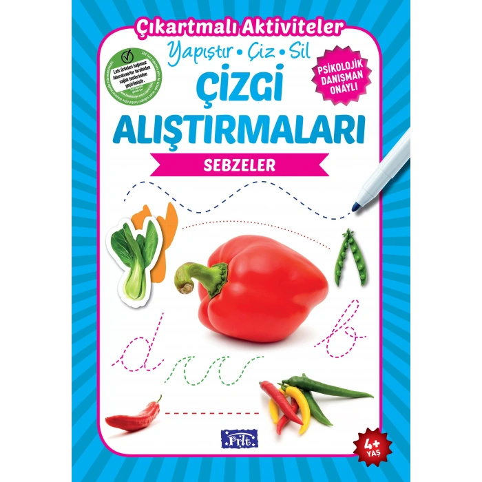 SEBZELER ÇİZGİ ALIŞTIRMALARI 4+ - PARILTI