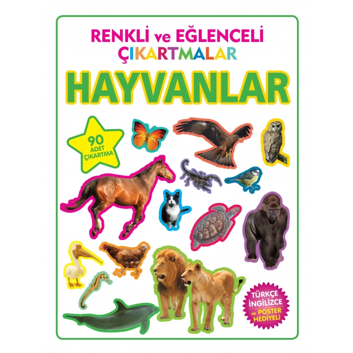 HAYVANLAR RENKLİ EĞLENCELİ ÇIKARTMALAR - PARILTI