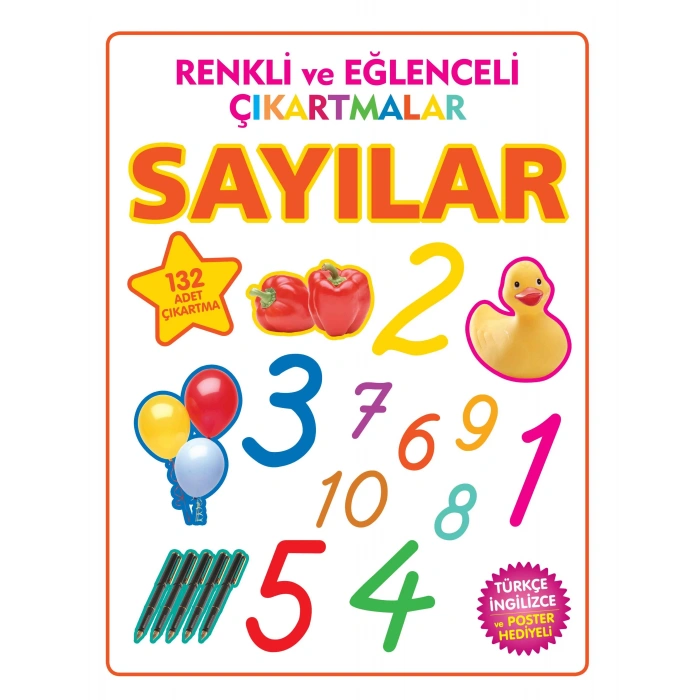 SAYILAR RENKLİ EĞLENCELİ ÇIKARTMALAR - PARILTI