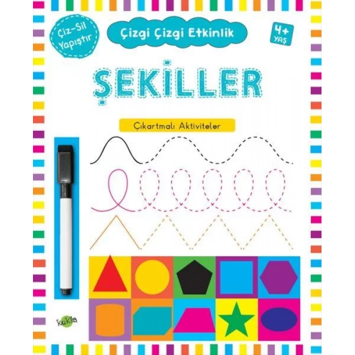 ŞEKİLLER 4+ ÇIKARTMALI ÇİZ SİL YAPIŞTIR - KUKLA