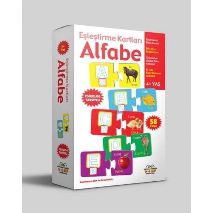 ALFABE EŞLEŞTİRME KARTLARI (4+) - 0-6 YAŞ