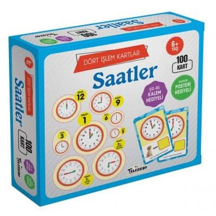 SAATLER KARTLARI 100 KART (6+ YAŞ) - TELESKOP