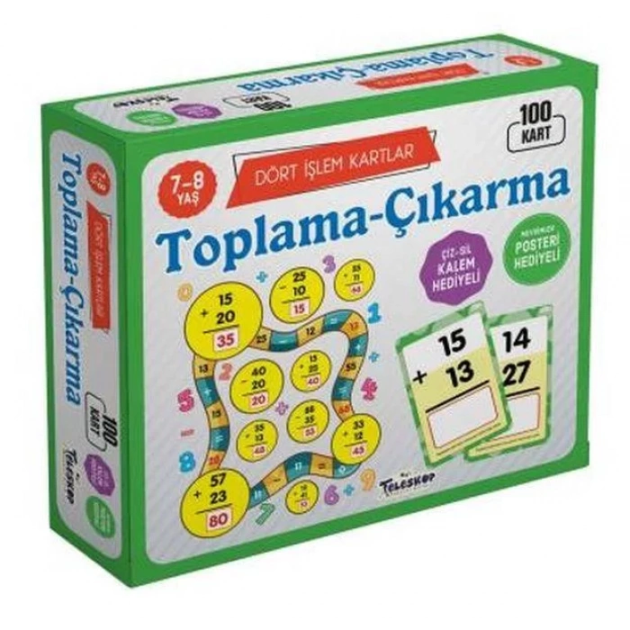 TOPLAMA ÇIKARMA KARTLARI 100 KART (7-8 YAŞ)- TELES