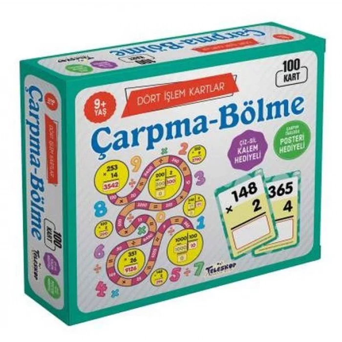 ÇARPMA BÖLME KARTLARI 100 KART (9+ YAŞ) - TELESKOP