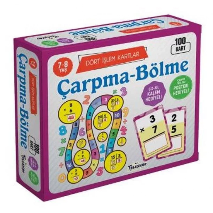 ÇARPMA BÖLME KARTLARI 100 KART (7-8 YAŞ) - TELESKO