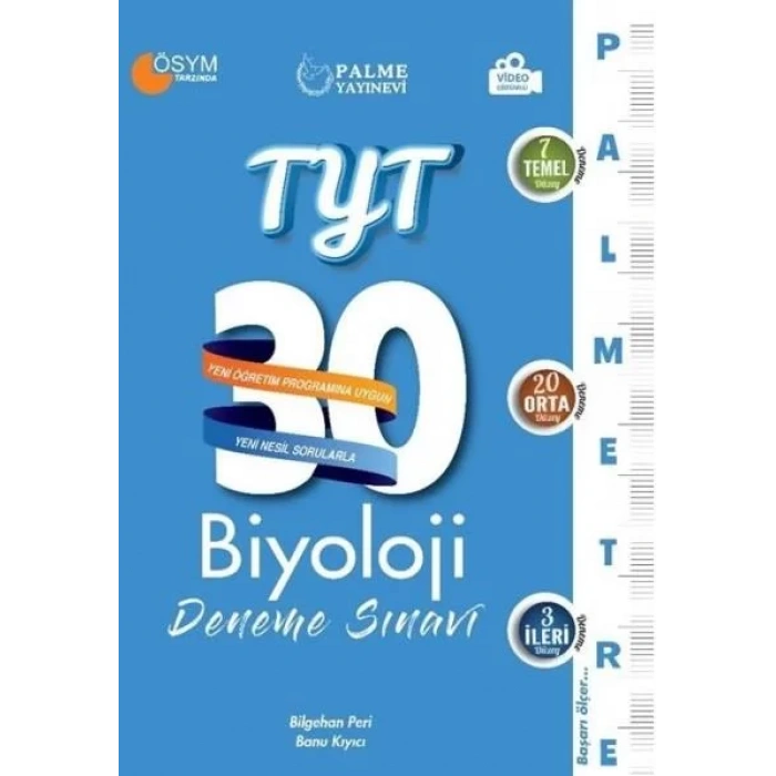 PALME TYT BİYOLOJİ 30 DENEME PALMETRE VİDEO ÇÖZ.